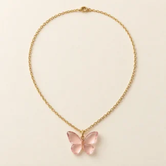Illustration of Premium sense acrylic butterfly pendant necklace