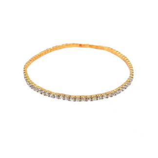 Gold-tone bracelet with a row of clear stones