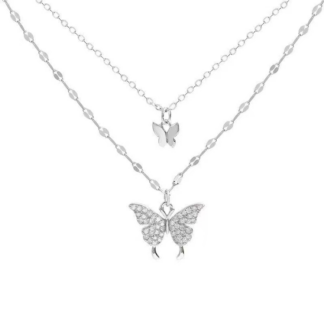 Layered butterfly necklace